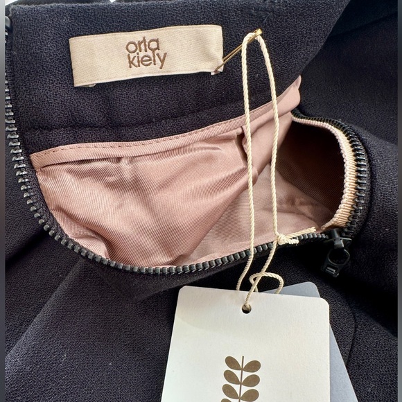 NWT Orla Kiely Black Fully Lined Wool Blend Inverted Pleat Midi Skirt US4 - Picture 9 of 9